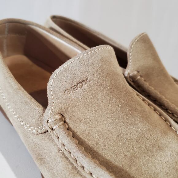 Geox Suede Leather Tan Driving Loafers Mens Size 41 US 8 Slip On Comfort Shoes - Picture 7 of 12